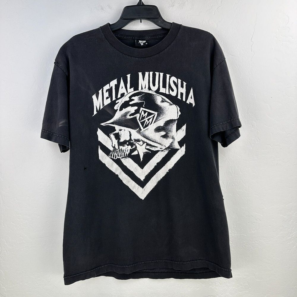 Vtg Metal Mulisha Tshirt Mens L Black Grunge 90s Rebel Thrashed Distressed Faded
